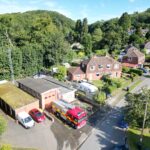 Fire station taken from high above showing position in countryside